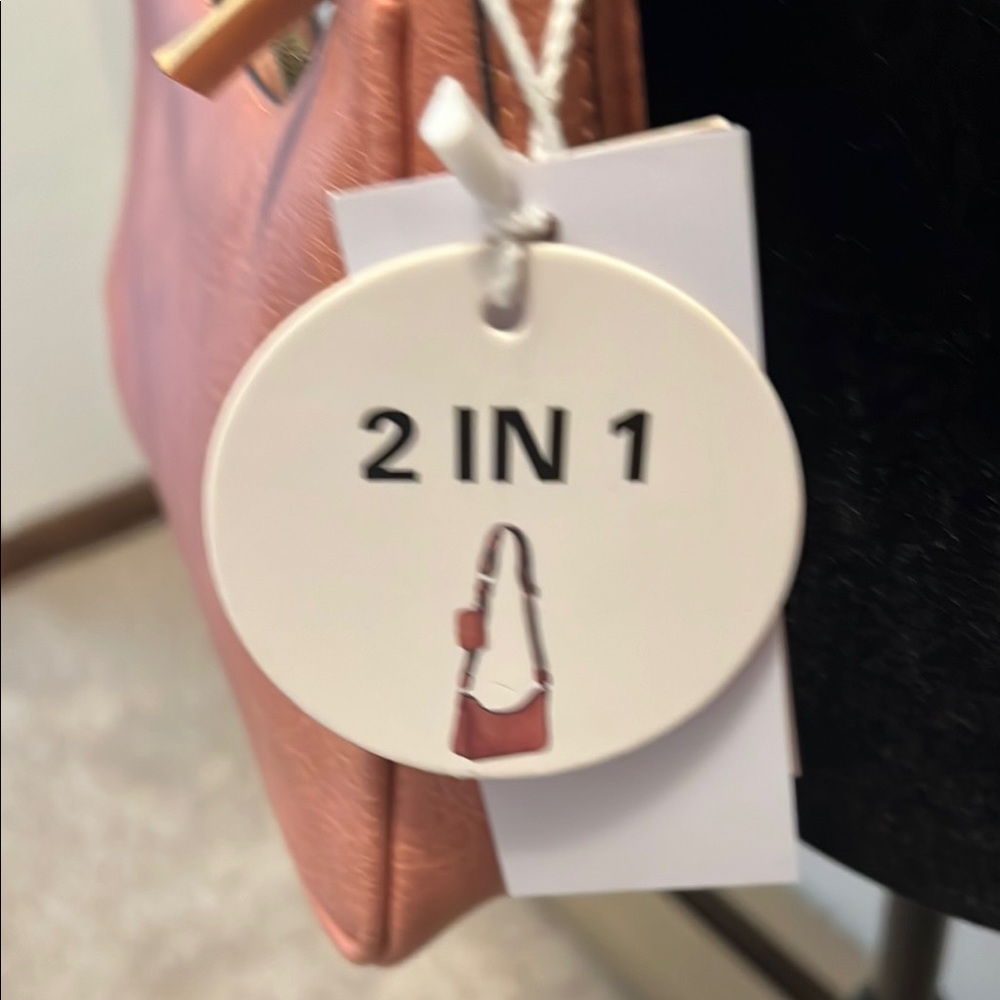 Free With Purchase! 2-in-1 Rose-Tan Crossbody Bag with Patterned Strap - Picture 3 of 9